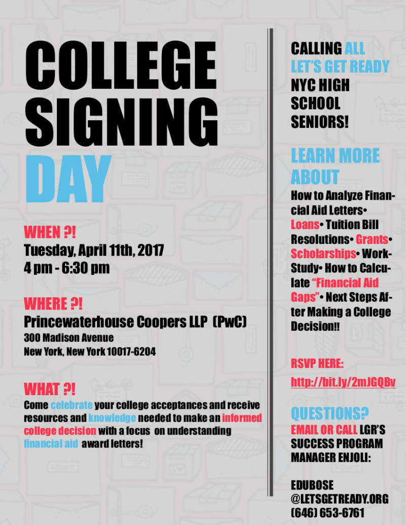 College Signing Day Flyer Let’s Get Ready